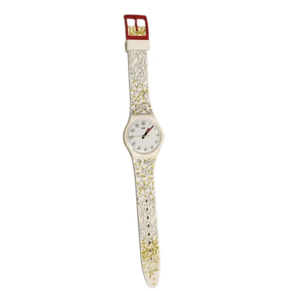 Vintage Swatch Pick Me GW174 Floral Daisy Swiss Watch Needs Battery